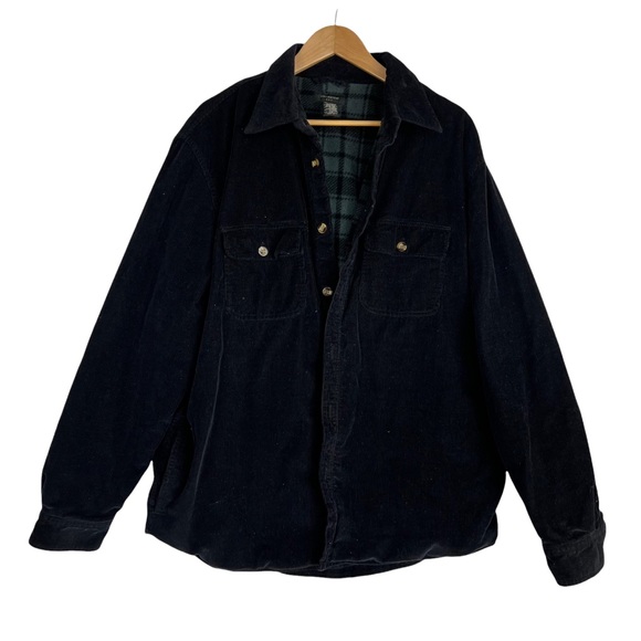 Black Corduroy Fleece Lined Shacket Sz 